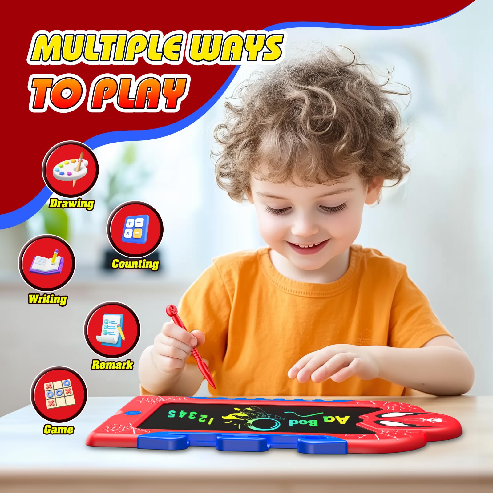 Spidolapse color display doodle board showing engaging visuals for kids' creative play.