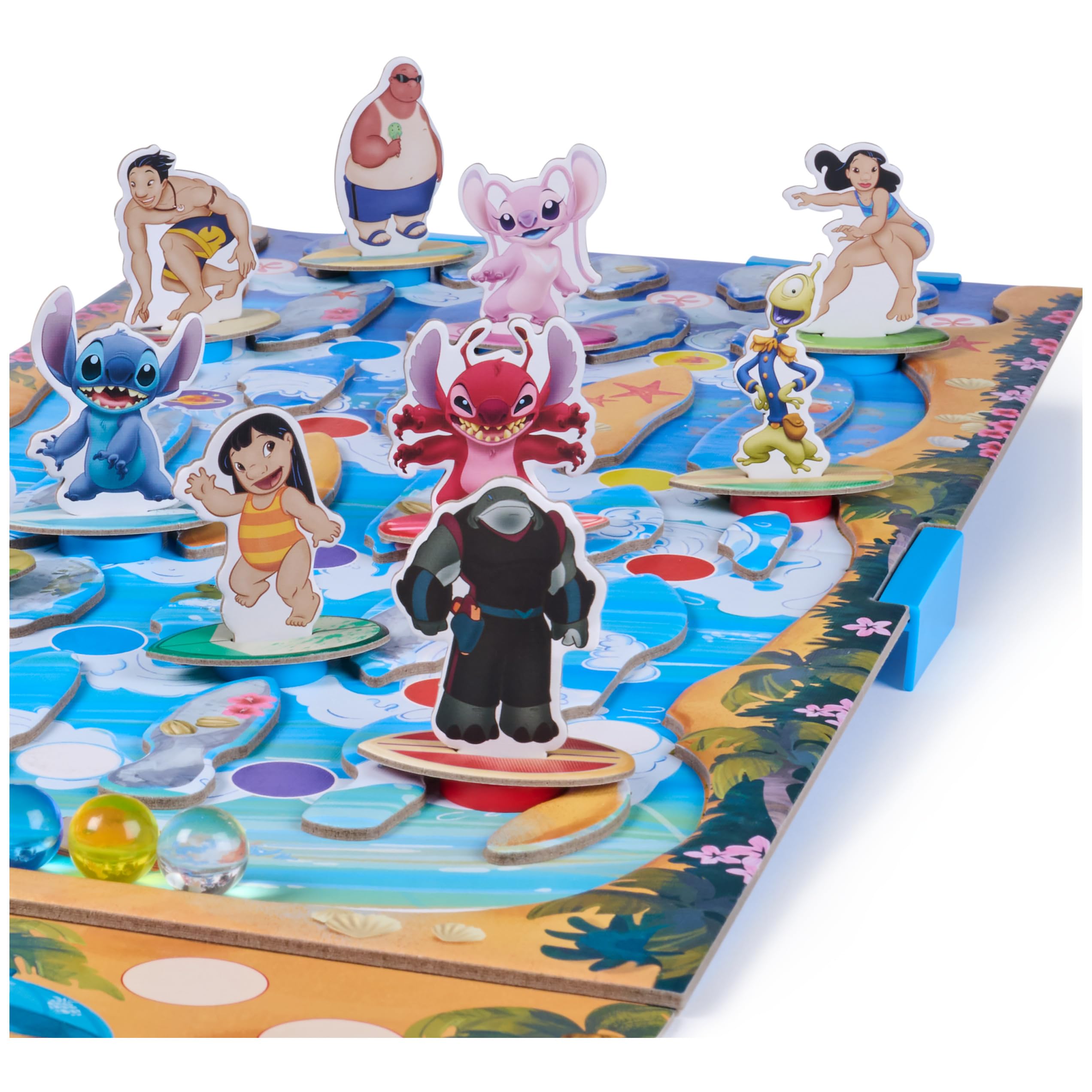 Spin Master Games Lilo Stitch Surf Showdown drawstring bag for marbles storage.
