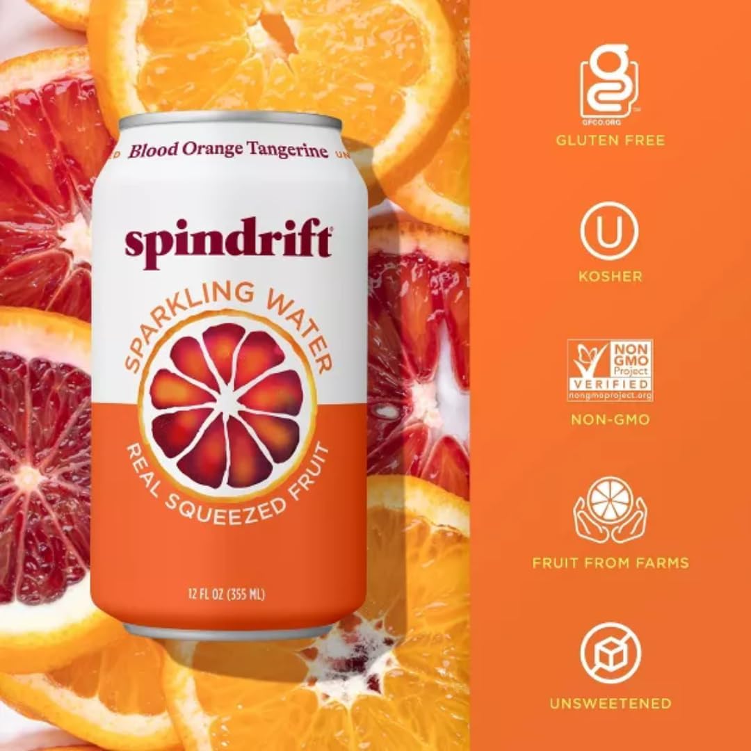 Spindrift cans on shelf invite easy stocking and sharing.