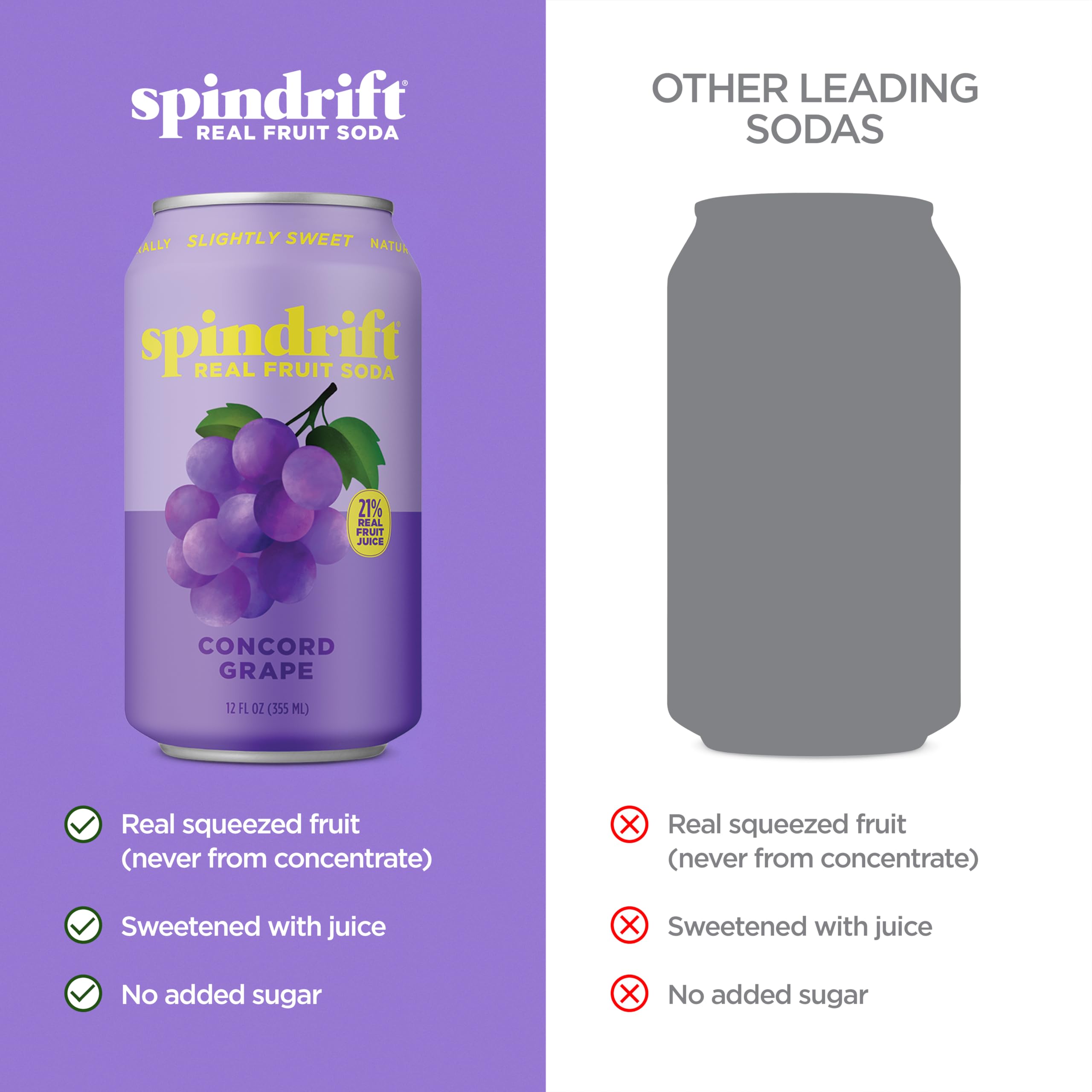 OU Kosher and Non-GMO Project Verified badges on the Concord Freeze can.