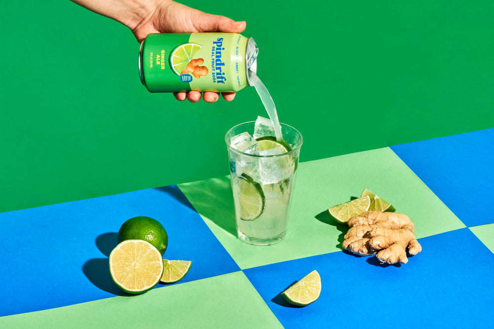 Spindrift Ginger Ale can contains 32 calories per can for mindful sipping