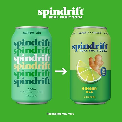 Spindrift Ginger Ale can shows light carbonation for smooth drinkability
