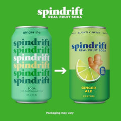 Spindrift Ginger Ale can shows light carbonation for smooth drinkability