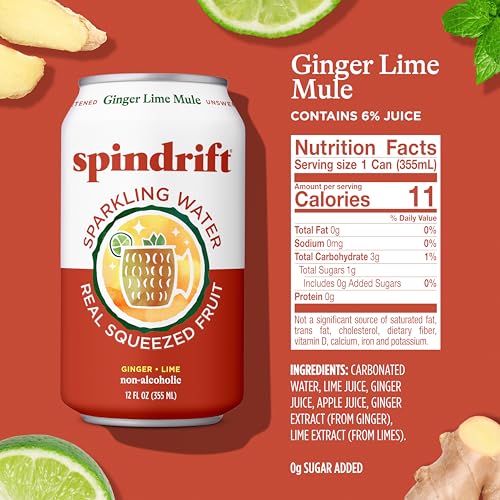 Spindrift Ginger Lime Mule close-up of real ginger juice for bold flavor