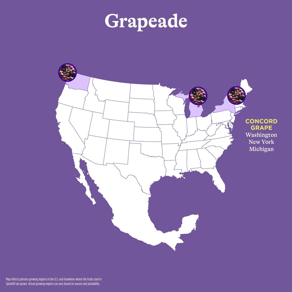 Spindrift Grapeade glass pour captures sparkling bubbles and vibrant grape aroma.