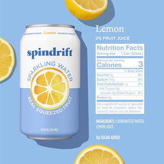 Spindrift Lemon pours into a glass for a crisp, sugar-free refreshment.