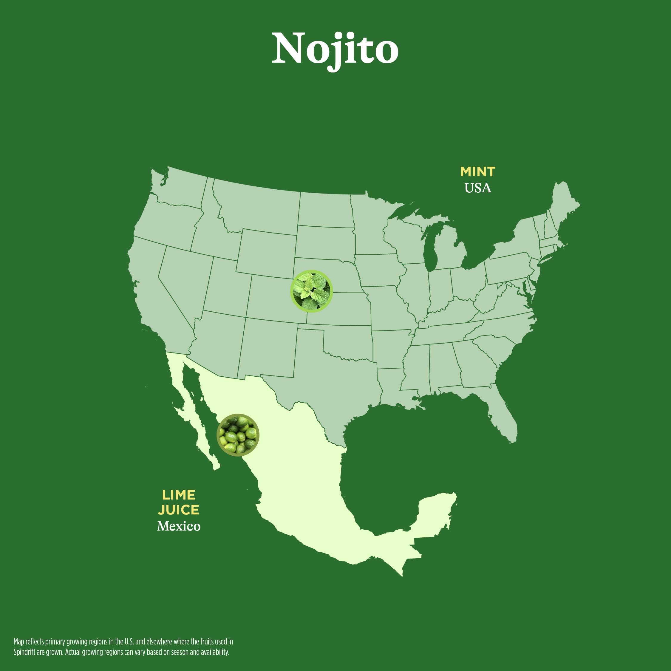 Mint leaves and bubbles on Nojito, inviting a refreshing sip.