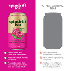 Pack of 12 Spindrift Raspberry Black Tea cans for easy entertaining.