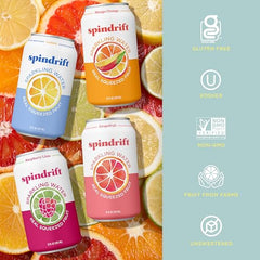 Spindrift Raspberry Lime can in hand, unsweetened full flavor