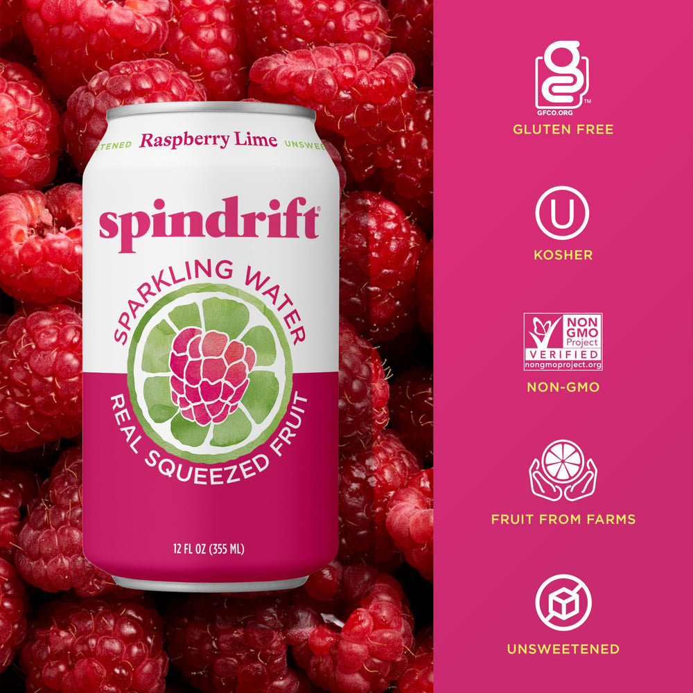 Spindrift Raspberry Lime pack-24 ready for gatherings and daily refreshment
