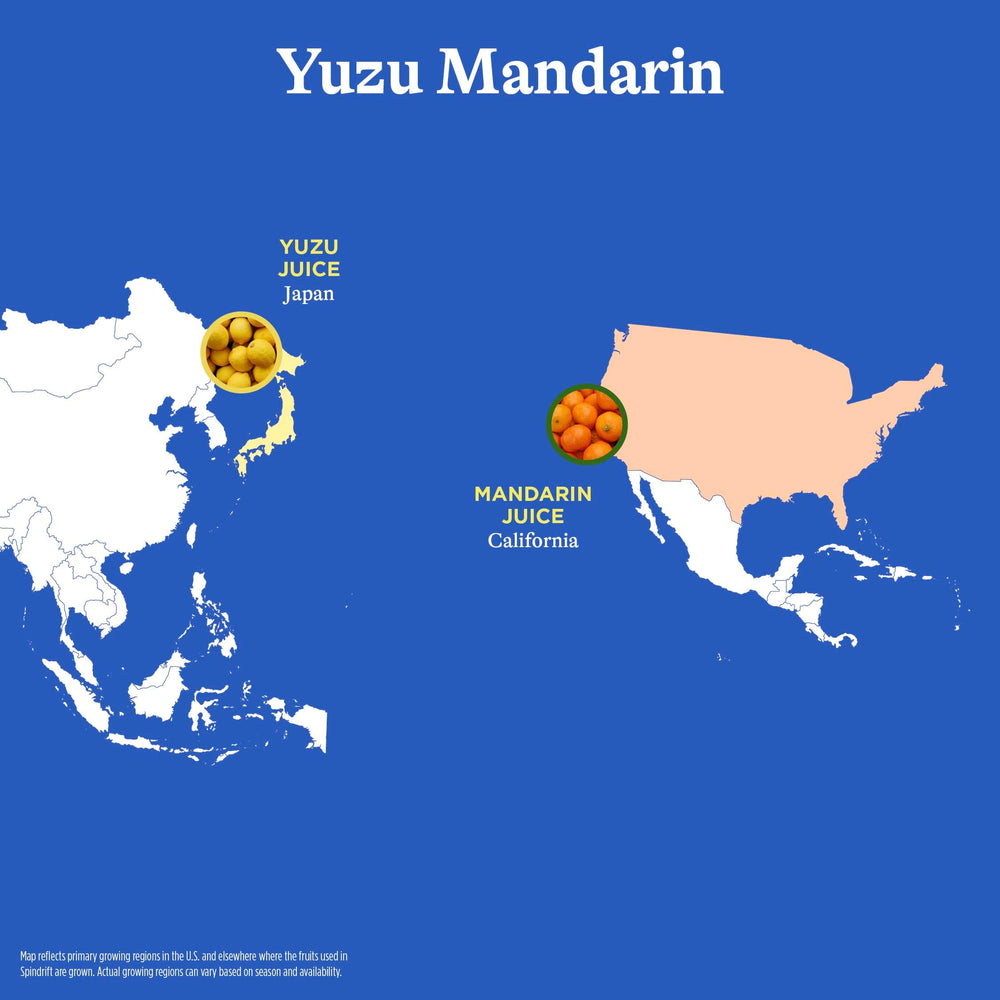 Spindrift Yuzu Mandarin pour captures bubbles and zesty notes for a bright sip.