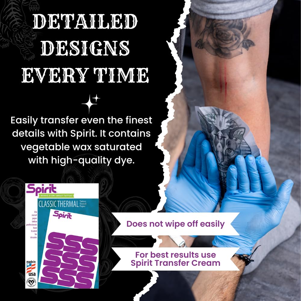 Vegan, skin-safe Spirit Classic paper designed for skin contact in busy shops.