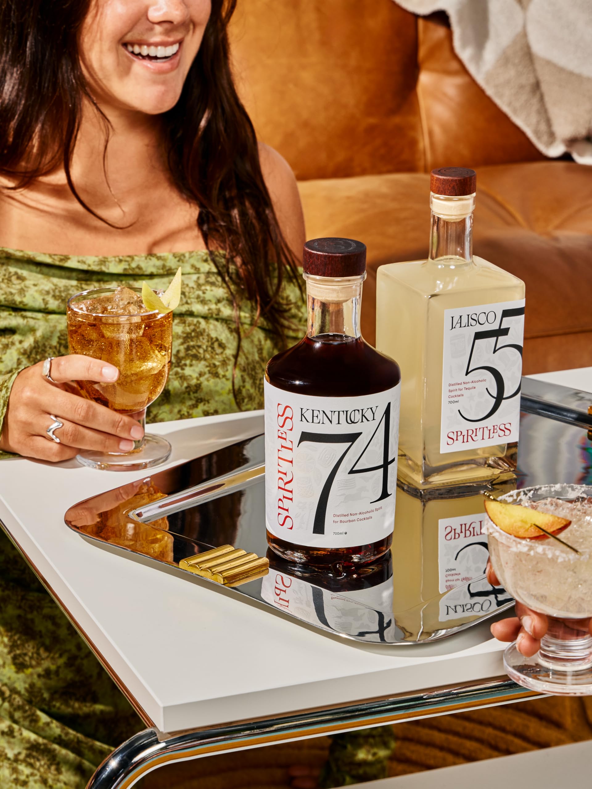 Spiritless Kentucky 74 whiskey sour glass emphasizes balanced flavor with zero alcohol.