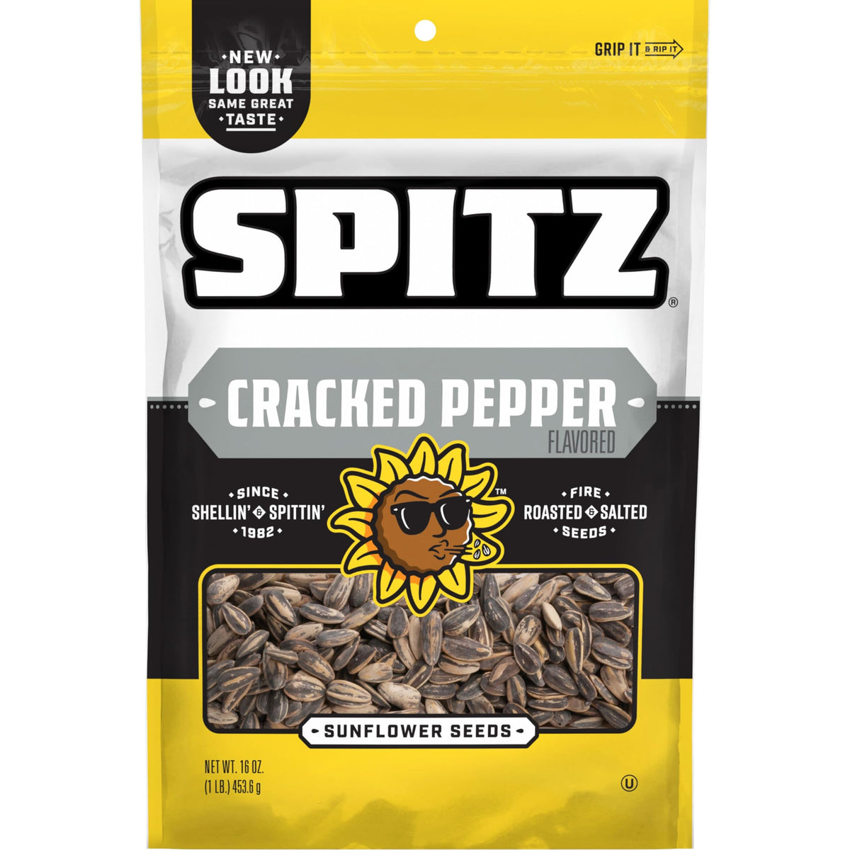 Spitz Sunflower Seeds cracked pepper 16 oz bag for on-the-go fuel.