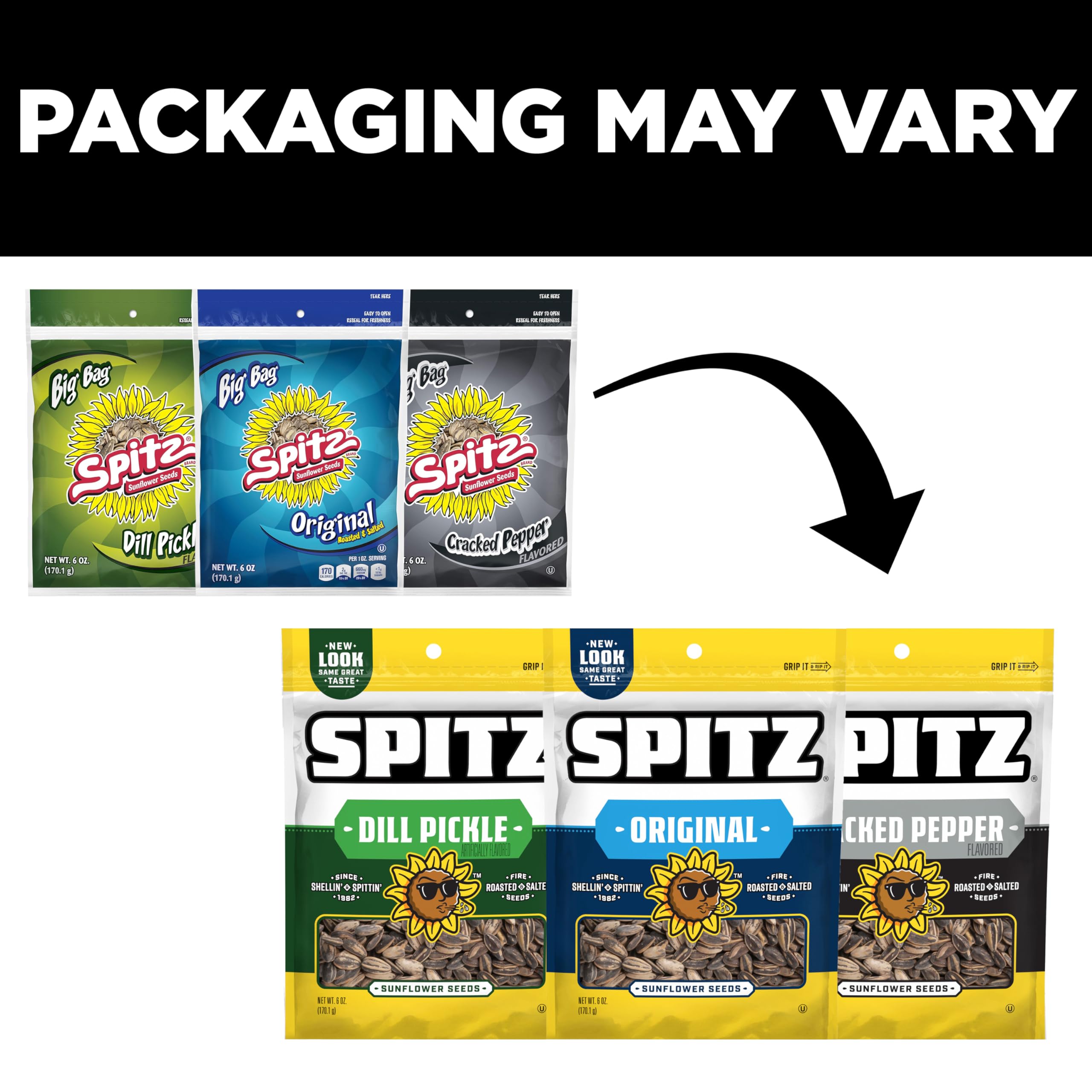 Spitz Sunflower Seeds Salted bag ready for lunchbox snacking.