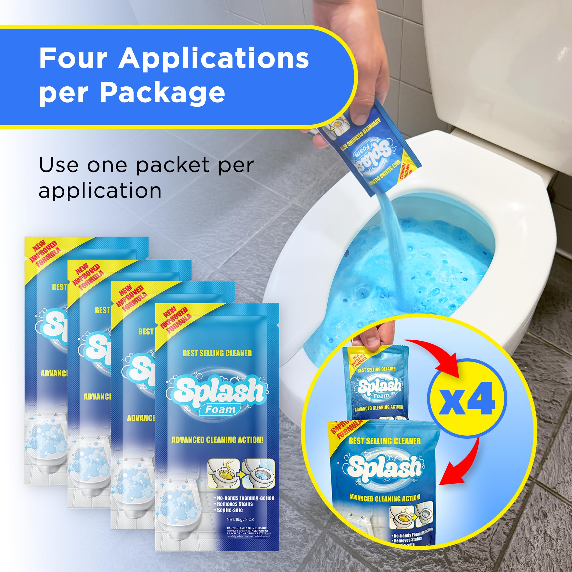 Splash Foam releases a fresh scent after each use.