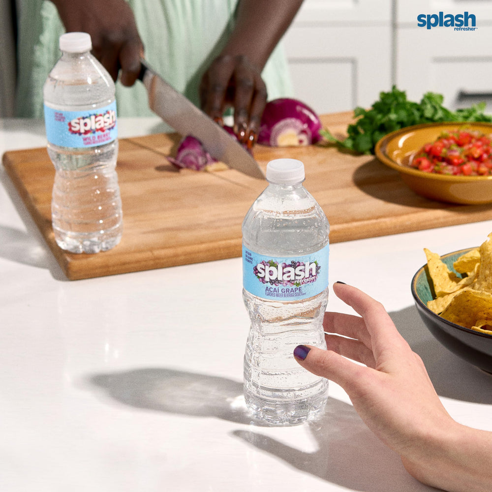 SPLASH REFRESHER Acai Grape fridge storage keeps drinks cool and ready.