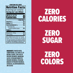 Close-up of Splash Refresher Black Cherry label highlighting zero sugar.