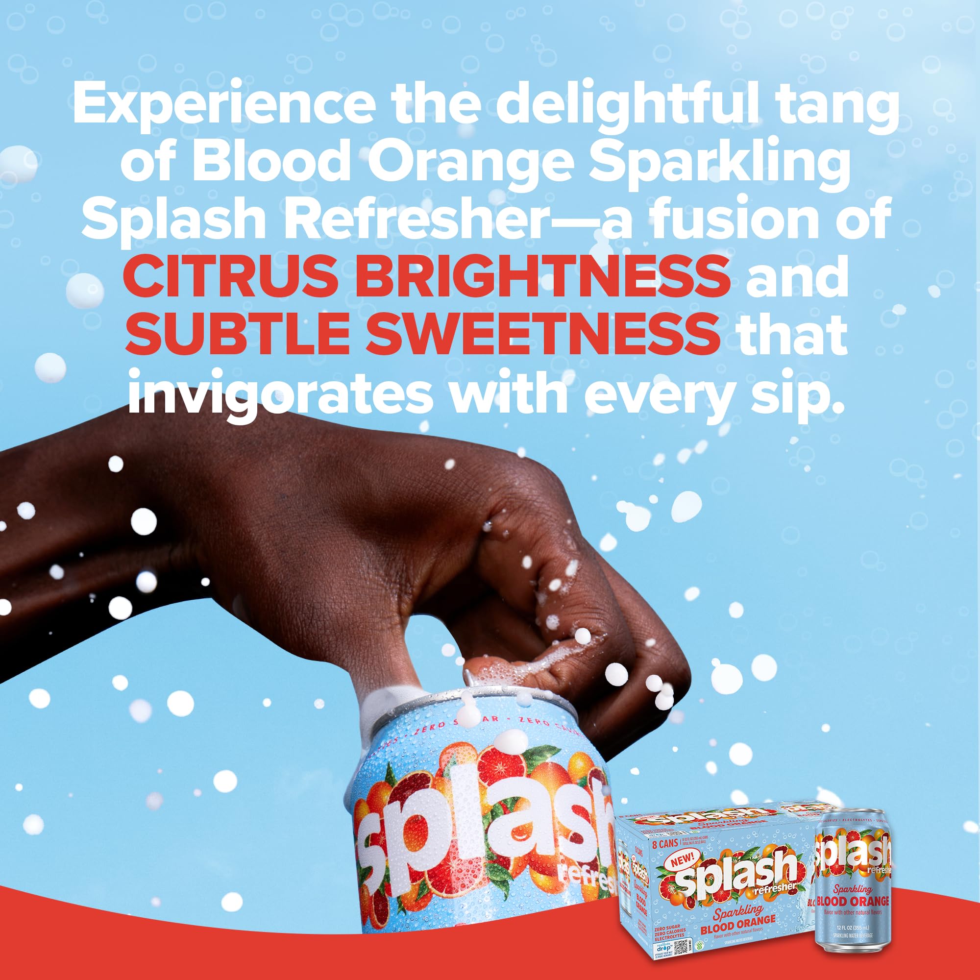 Splash Refresher zero calories sugar-free 12oz can for guilt-free sip.