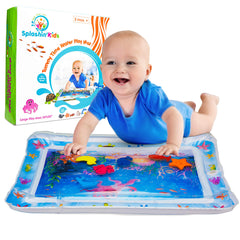 Splashin'kids bright graphics stimulate visual attention during tummy time.