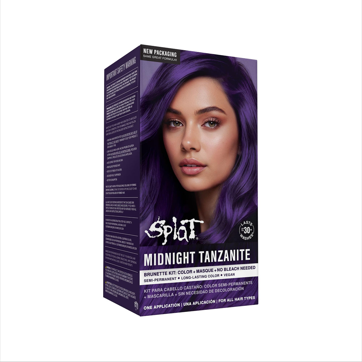 Splat Midnight Complete Kit packaging close-up for easy at-home color application.