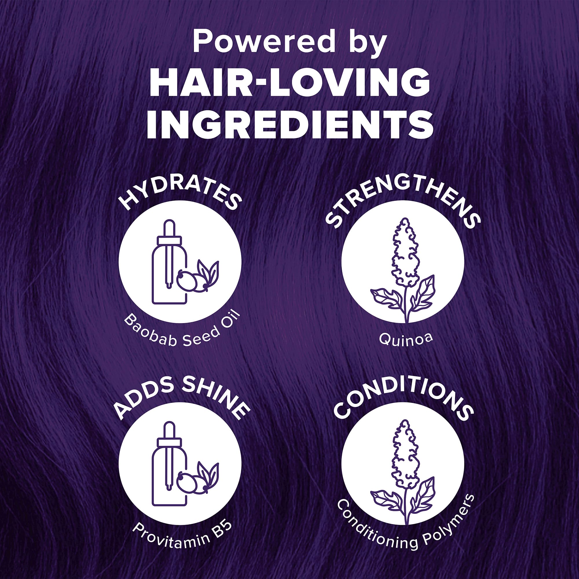 Splat Midnight Tanzanite hair after dye displays vivid, long-lasting shine.