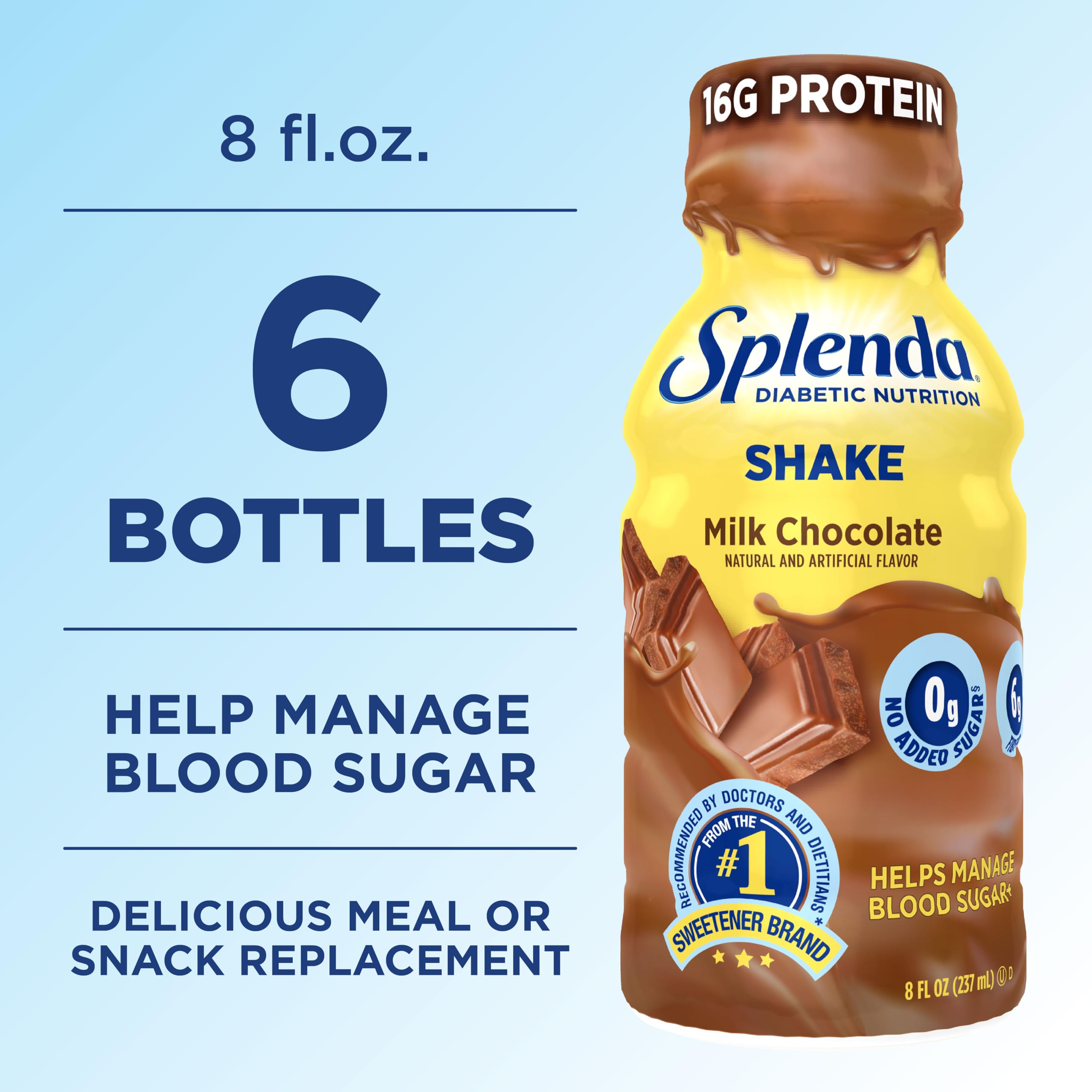 SPLENDA Diabetes Care Shakes Strawberry Banana bottle, flavorful option.