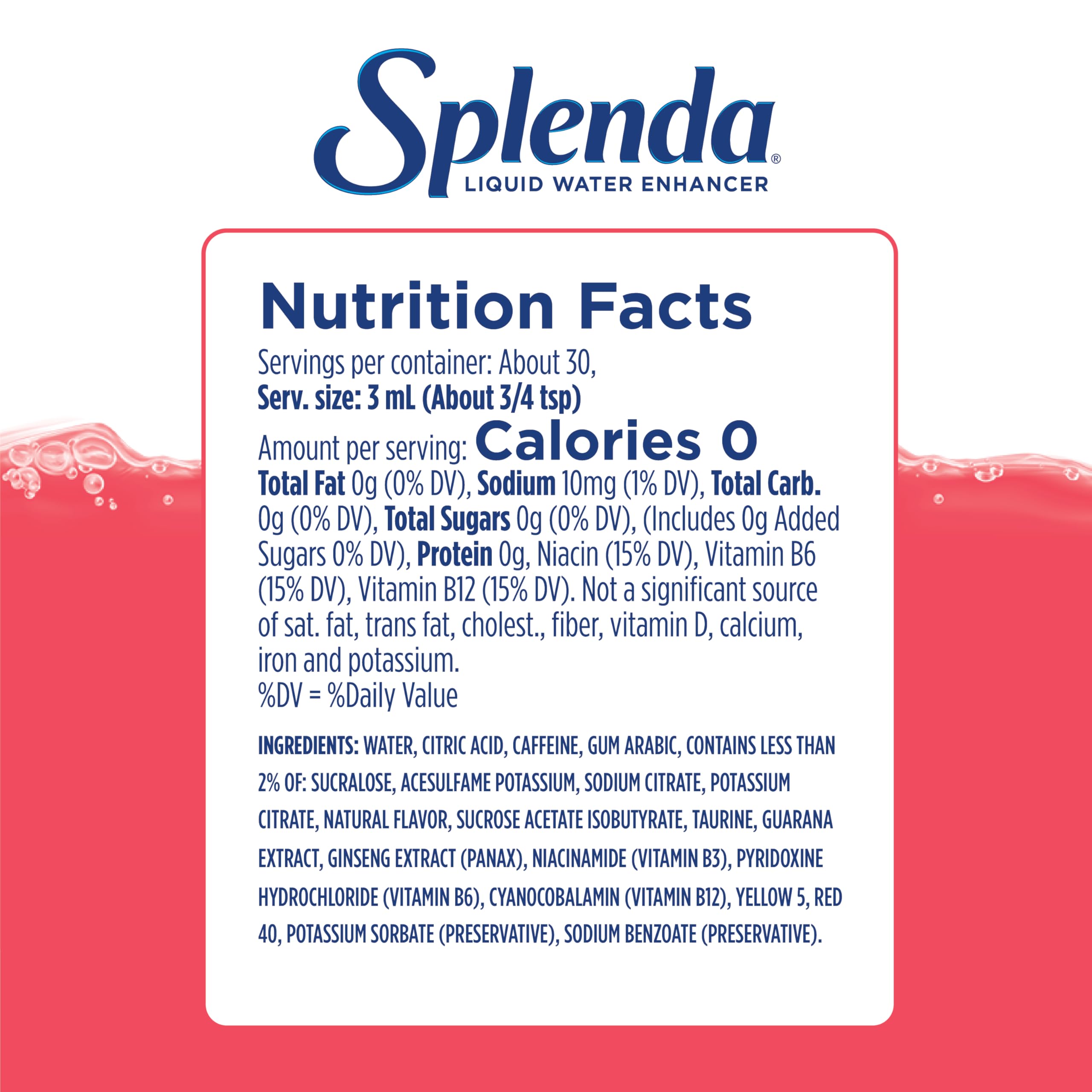 SPLENDA Energy bottle pour action shows quick flavoring on the go