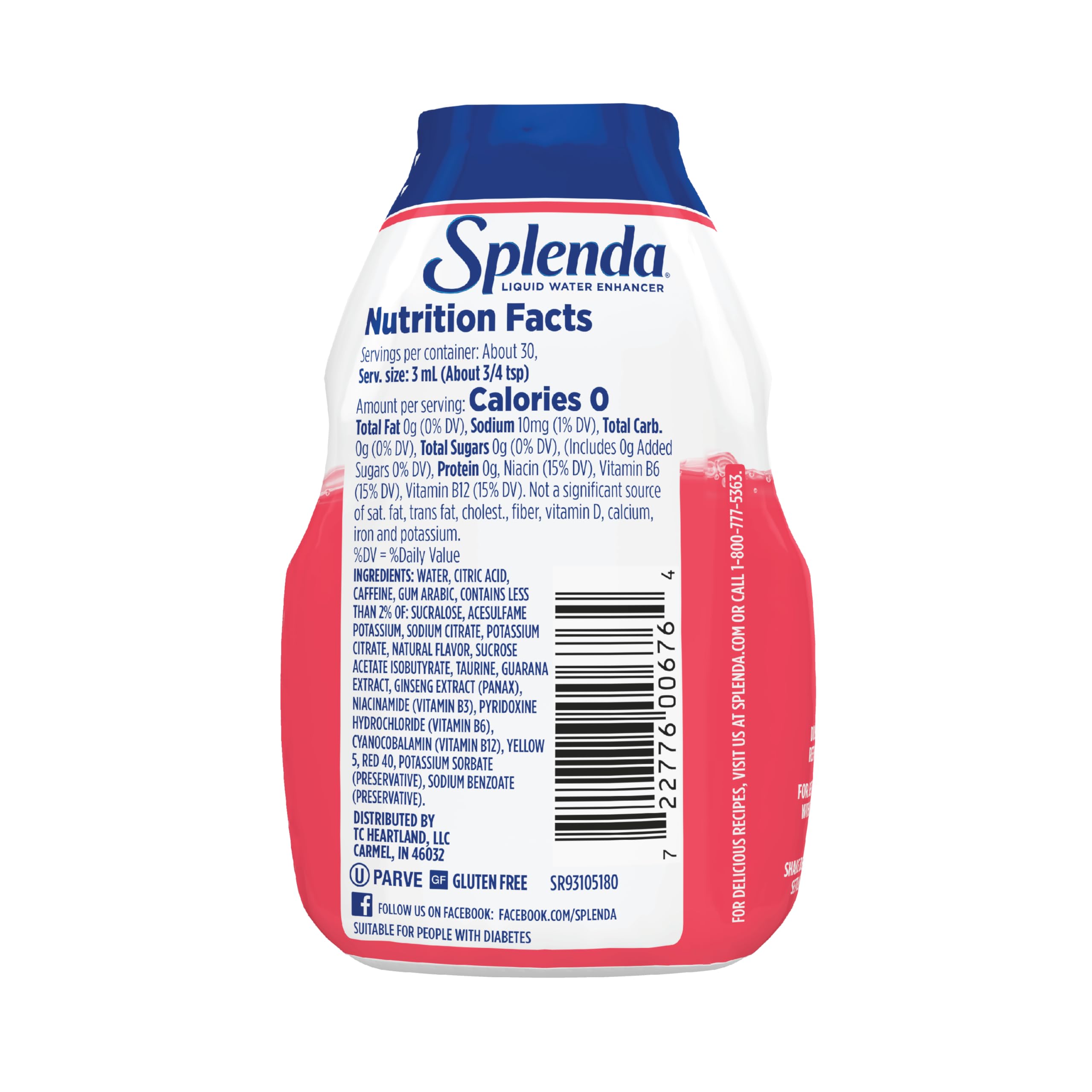 SPLENDA Energy squirt action dispenses precise drops