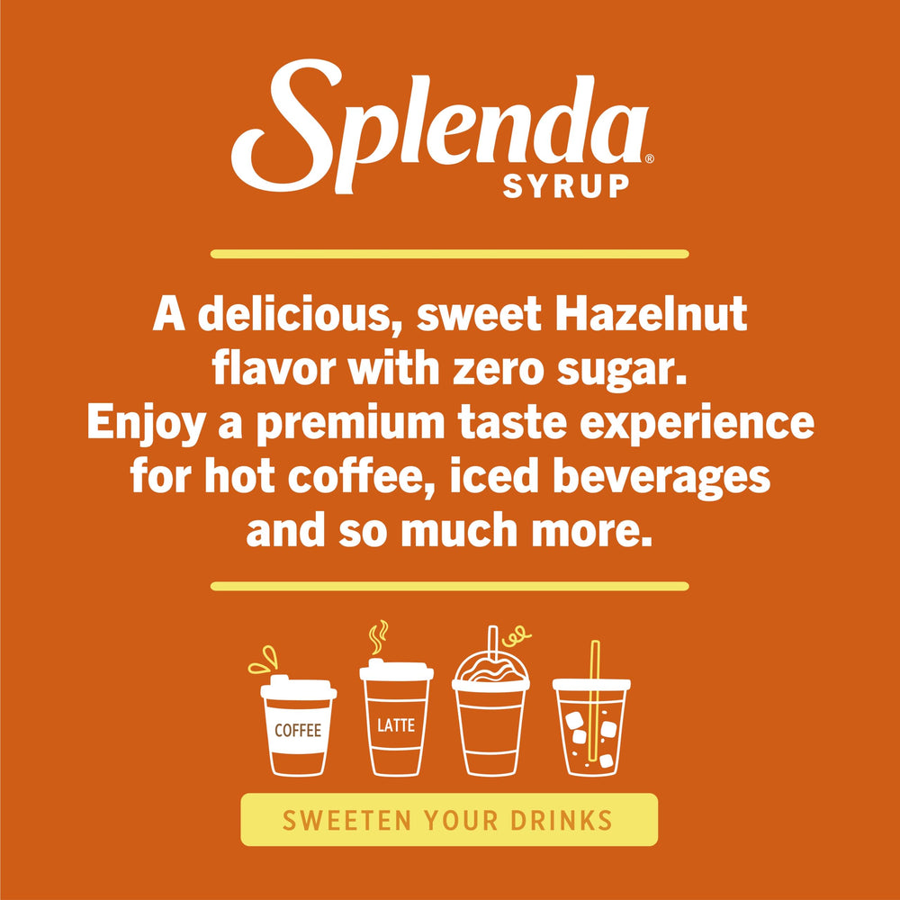 Hazelnut flavor from Splenda syrup complements latte and cappuccino