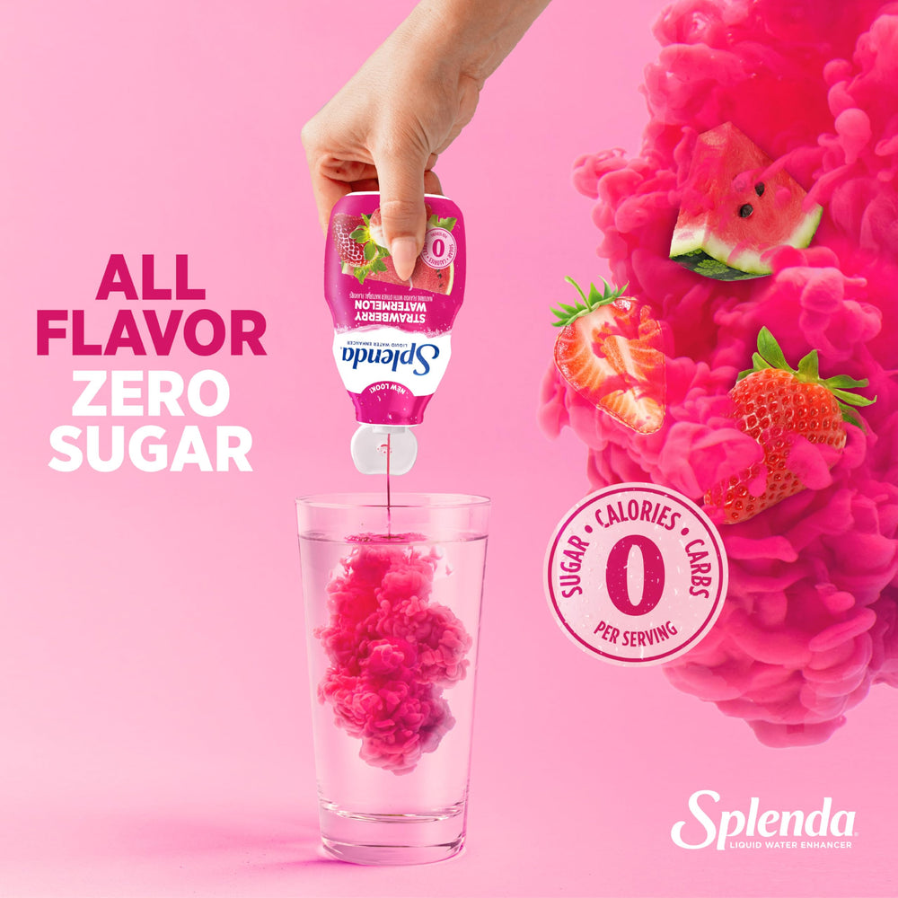 Splenda liquid water enhancer strawberry watermelon adds refreshing zero calorie flavor