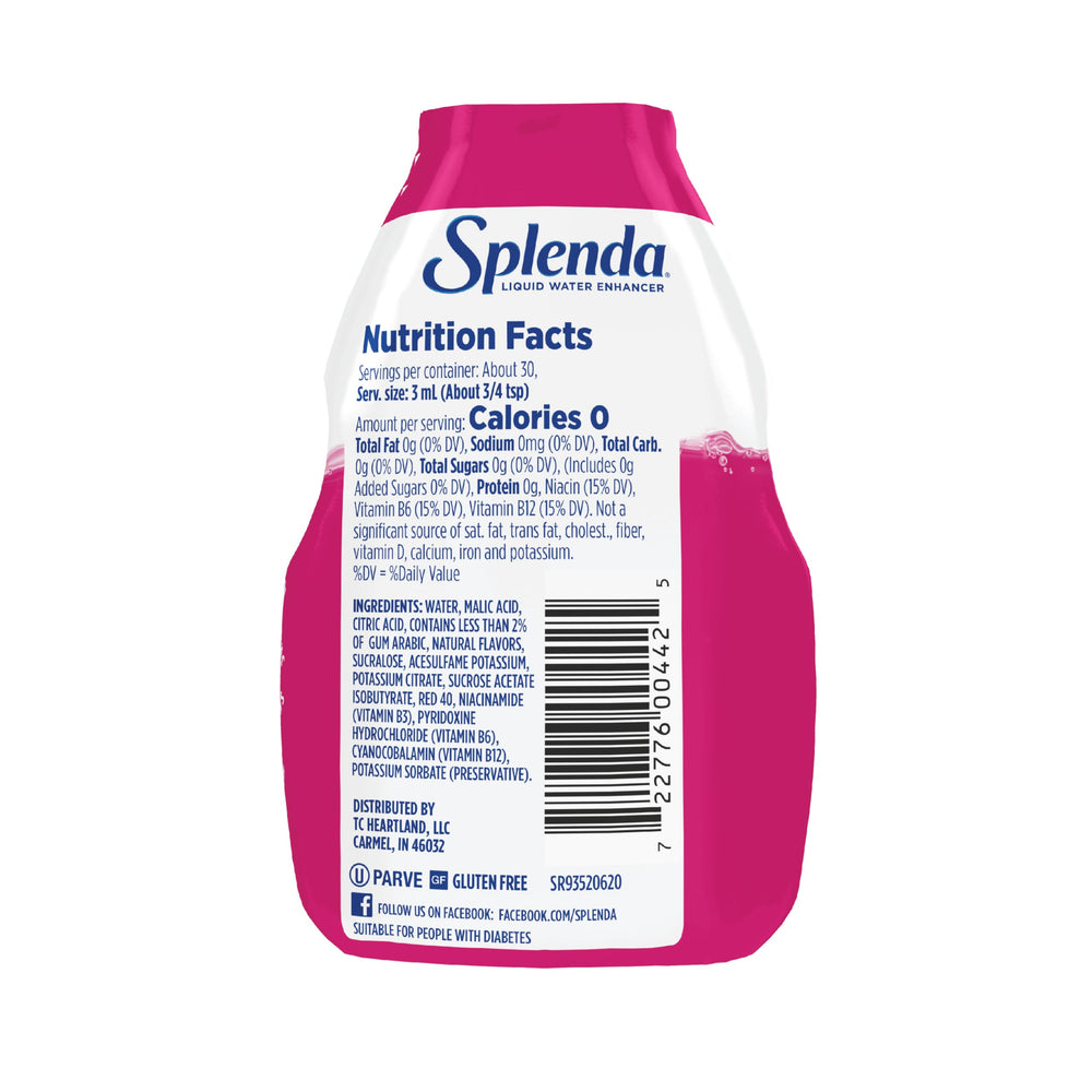 Splenda strawberry watermelon liquid enhancer supports tasty zero calorie hydration