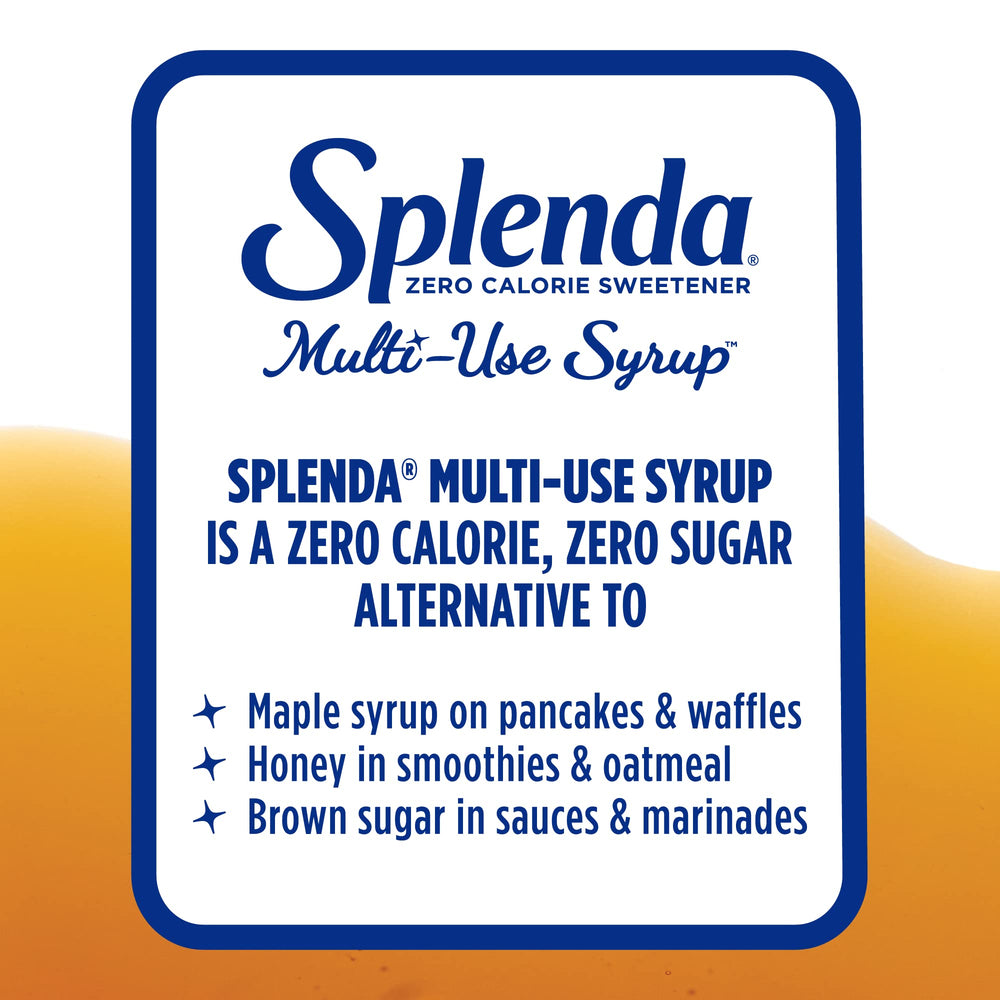 Splenda syrup bottle back demonstrates its versatile glaze for chicken or salmon.