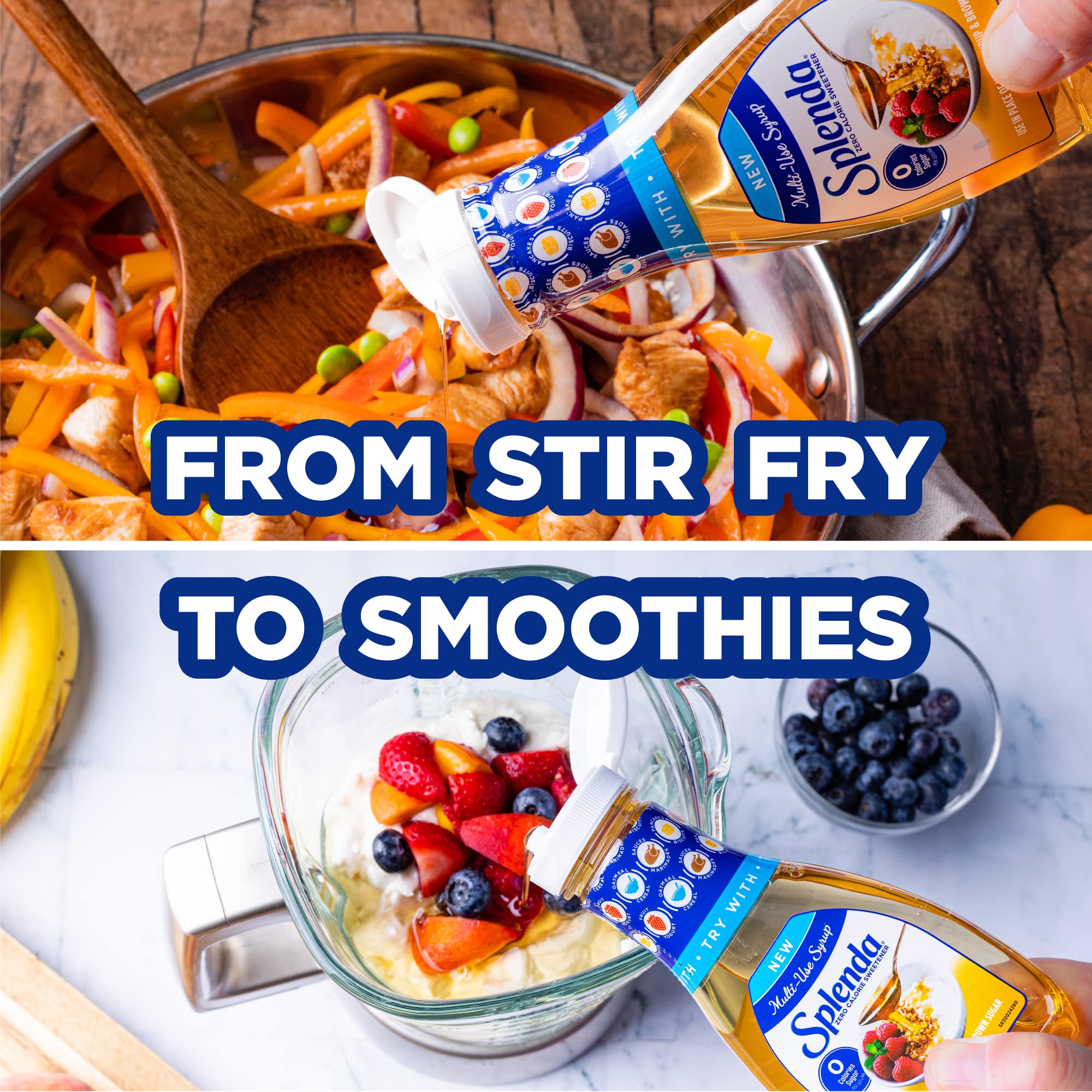 Splenda syrup fruit-bowl drizzle suggests a light, sugar-free topping.