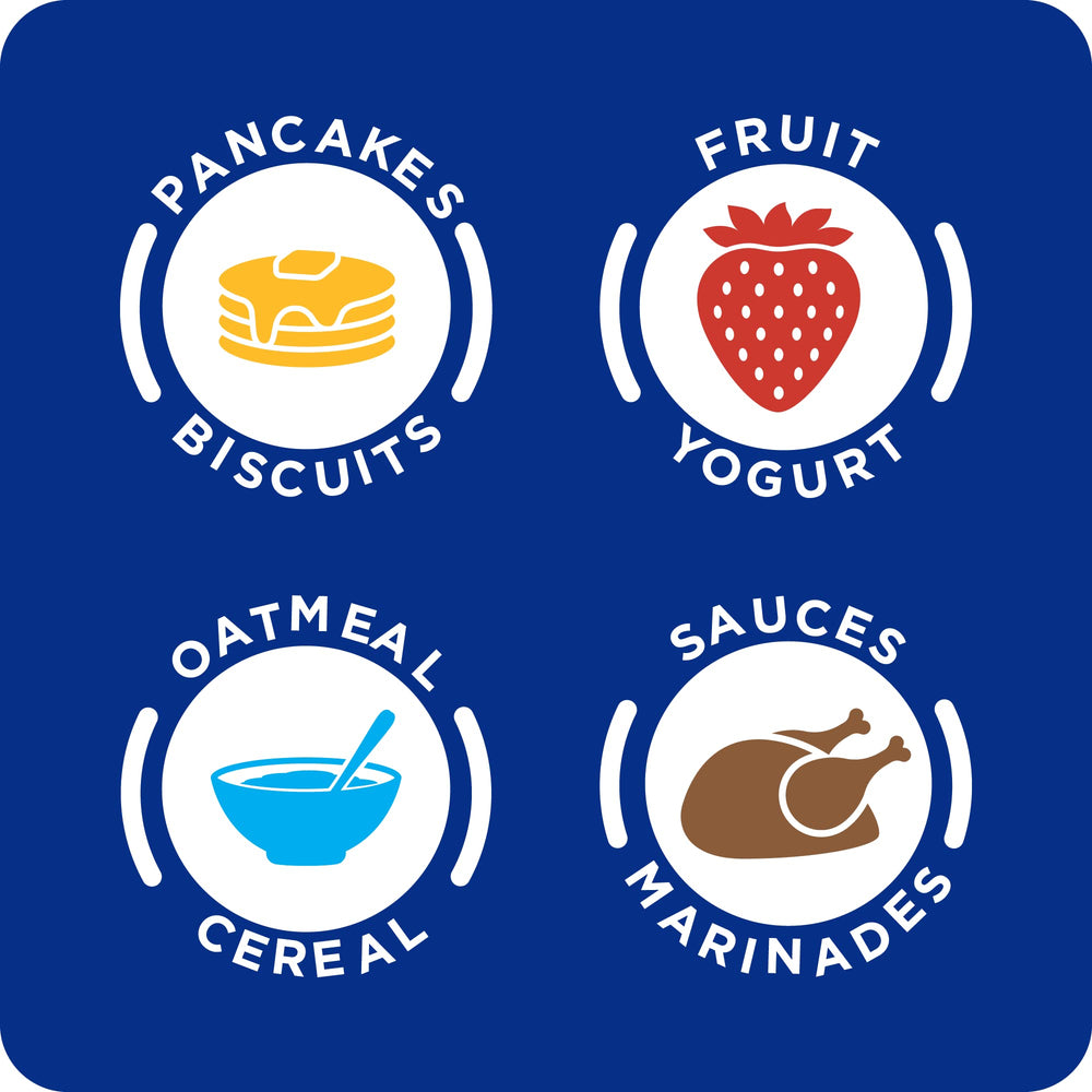 Splenda syrup pancakes-dish showcases topping option with zero calories.