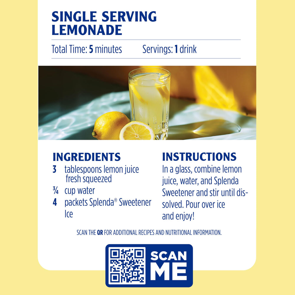 SPLENDA packets in a kitchen setup for everyday low-sugar cooking and baking.