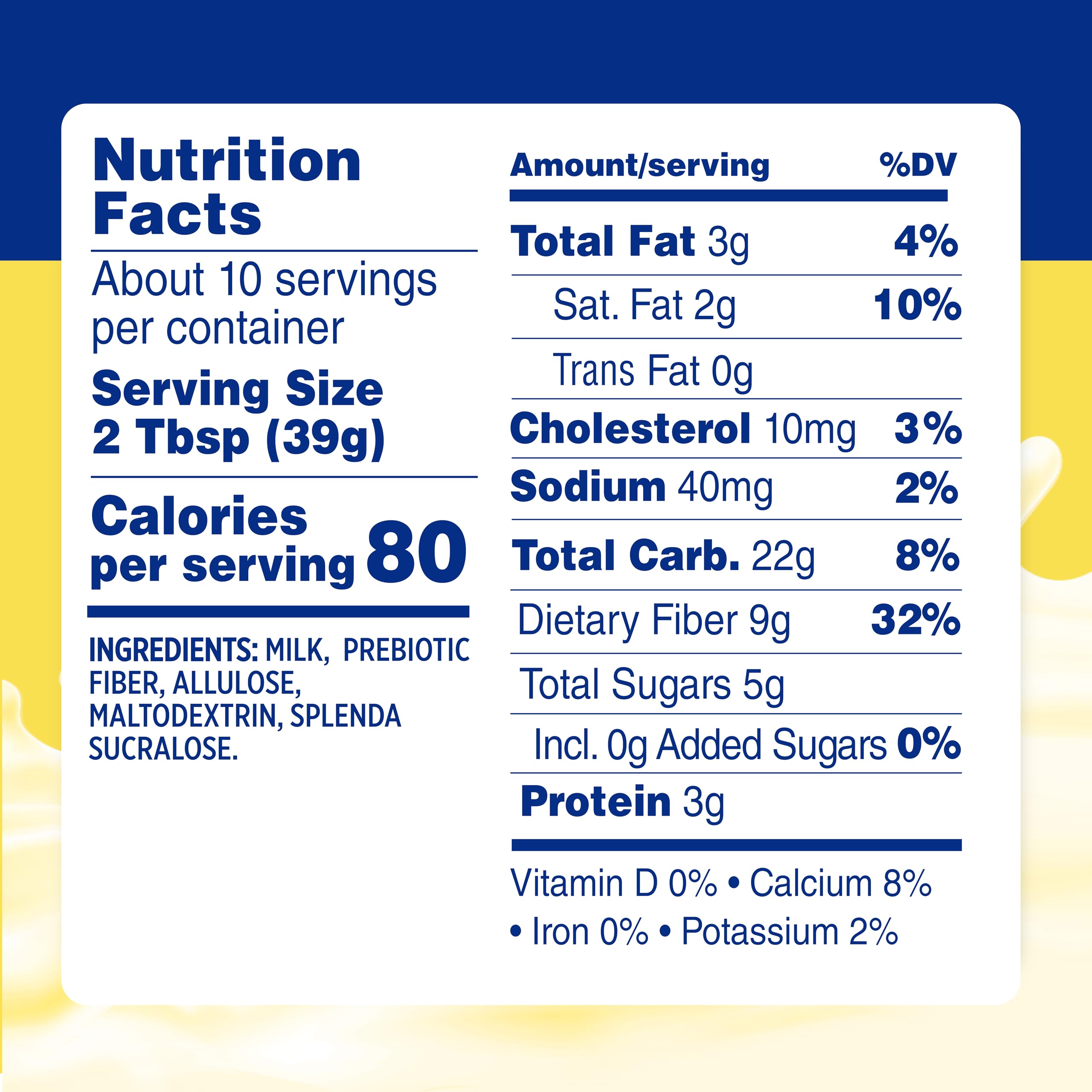 Pourable SPLENDA condensed milk over coffee for creamy, guilt-free beverages.