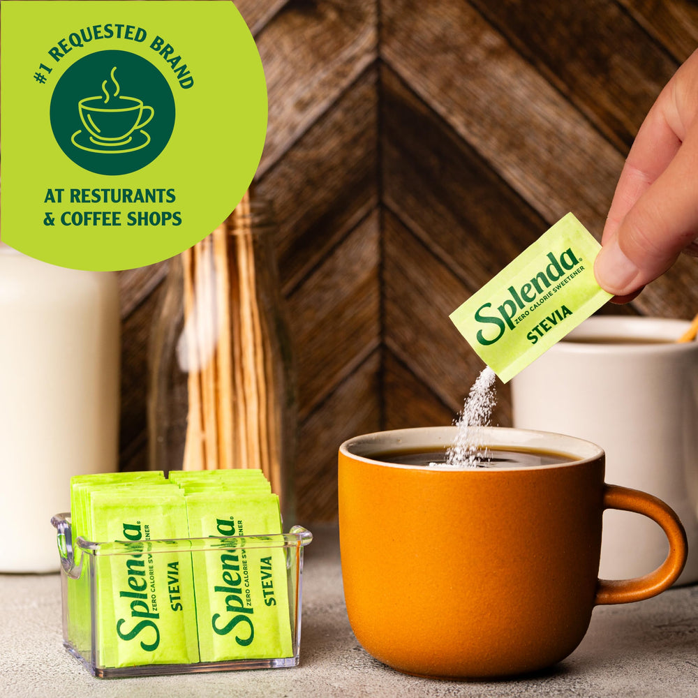 SPLENDA Stevia granulated powder ready to replace sugar in recipes.