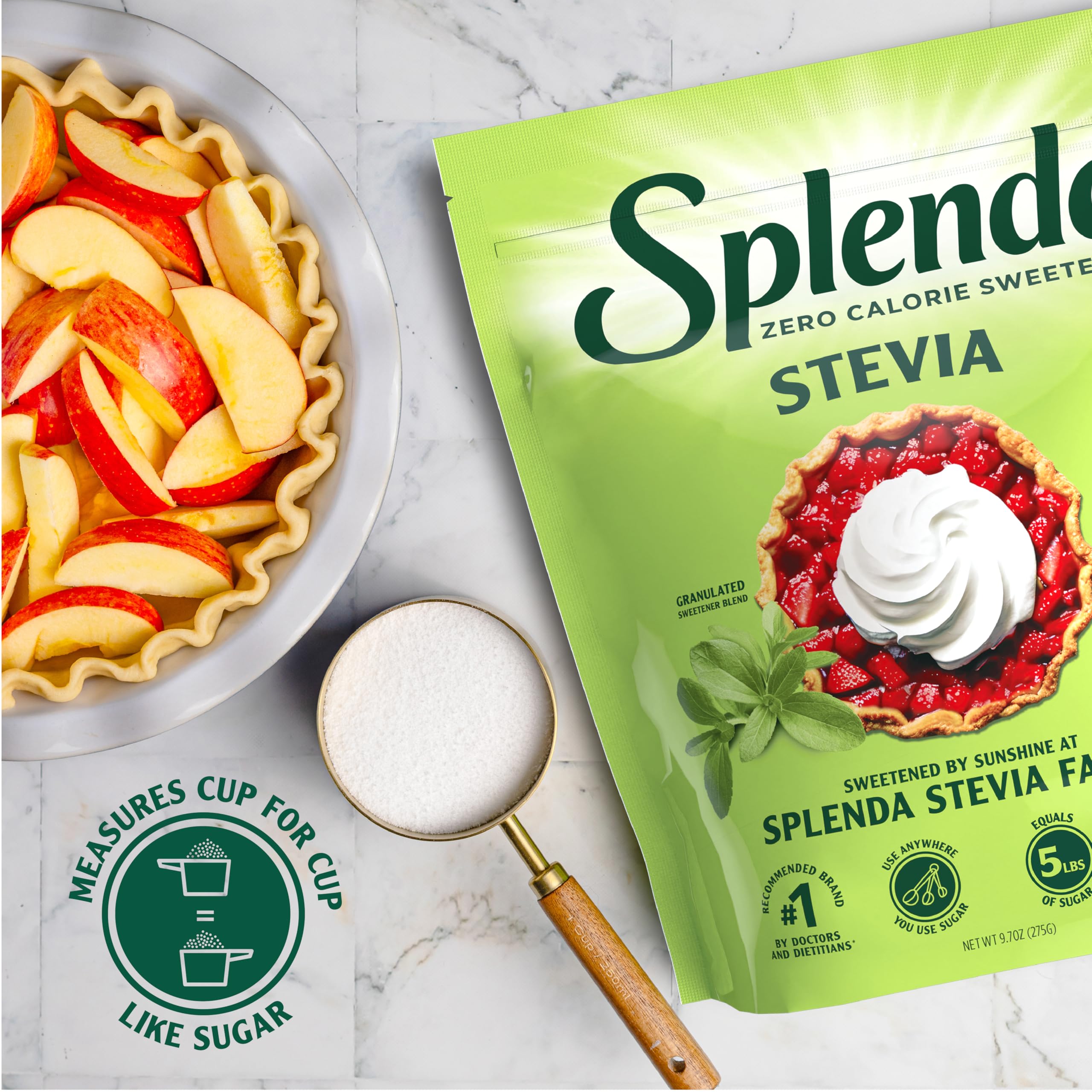 SPLENDA Stevia zero calorie desserts ready to glaze and plate.