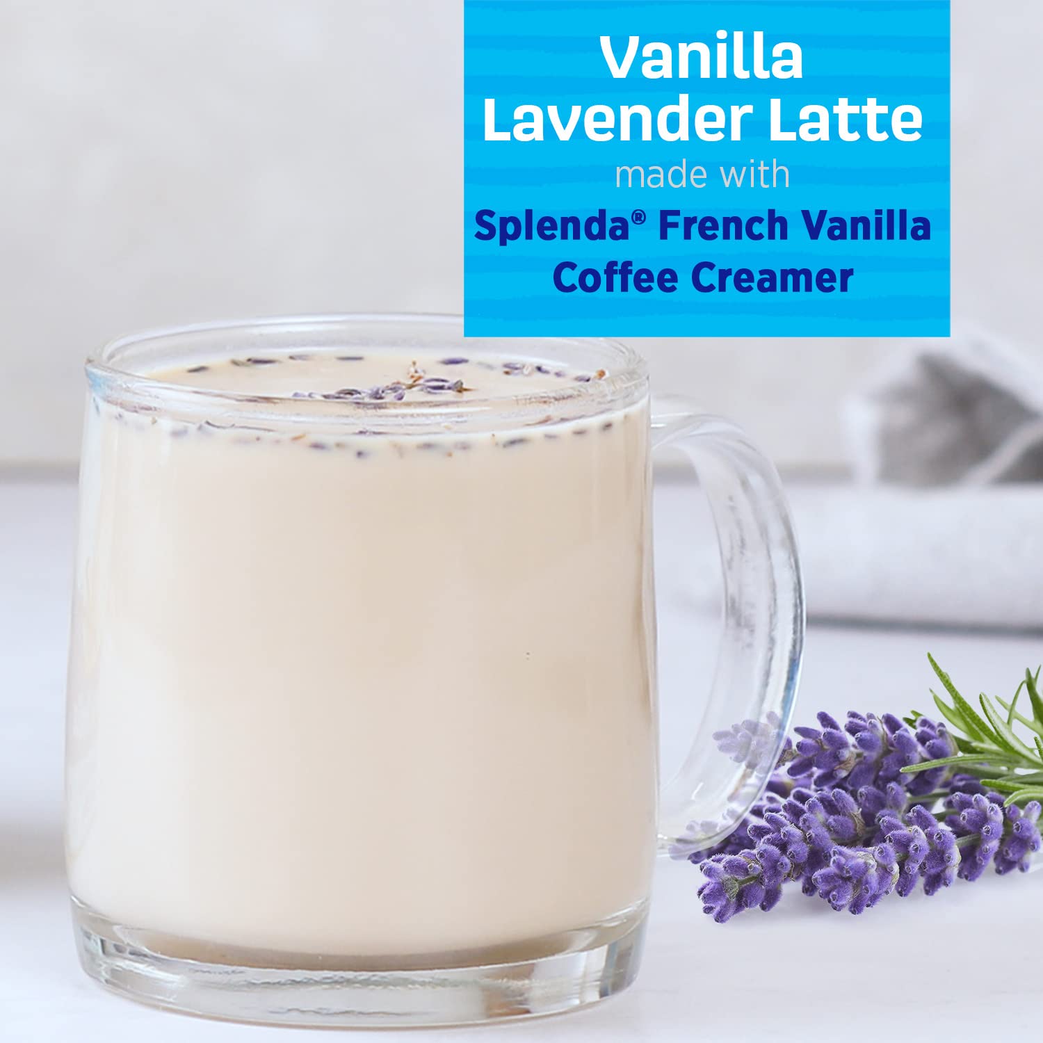 Coffee cup with SPLENDA creamer topping looks inviting and creamy.
