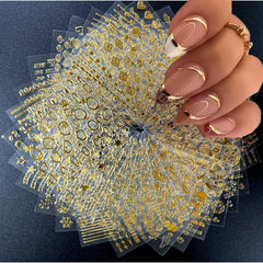 SPLOCUDU gold nail stickers 30 sheets for quick elegant manicure on natural or false nails