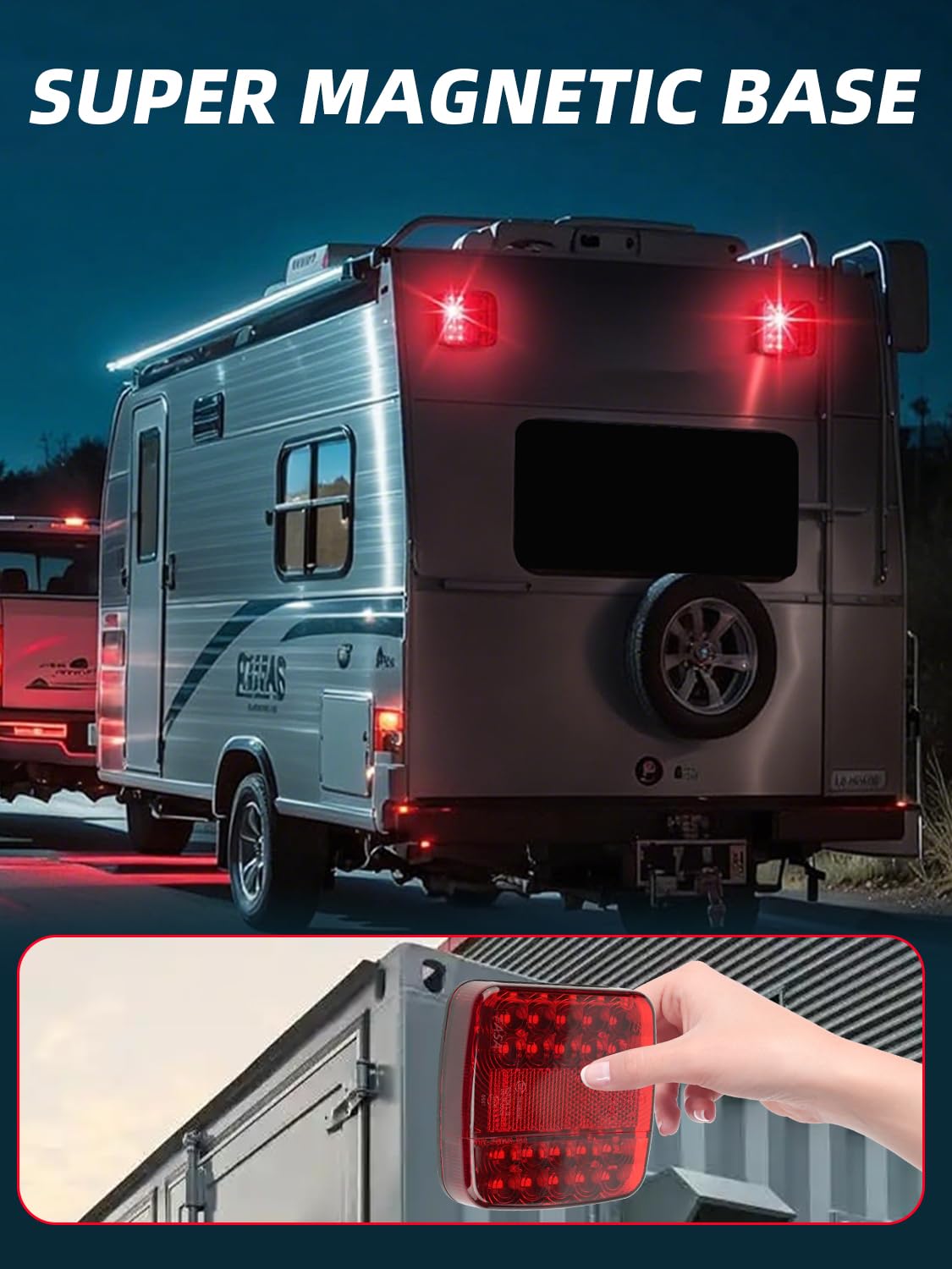 SPNANMA LED tail lights showing brake and turn signals clearly at night.
