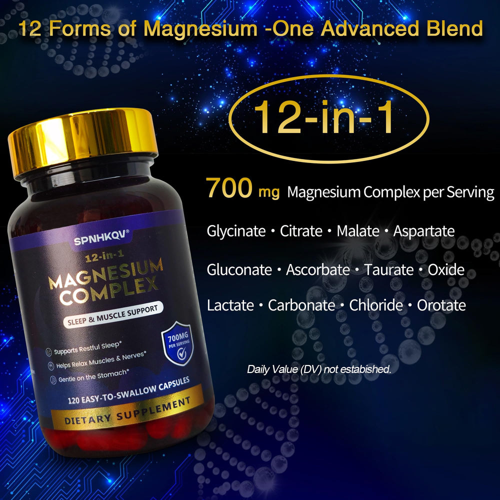 SPNHKOV Magnesium 12-in-1 sleep-scene implies calming evenings and better rest.