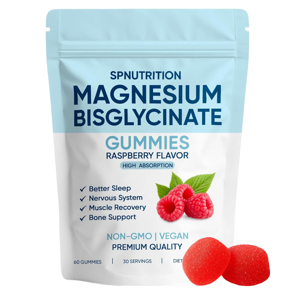 SPNUTRITION Magnesium Bisglycinate Gummies bottle for easy nightly relaxation.