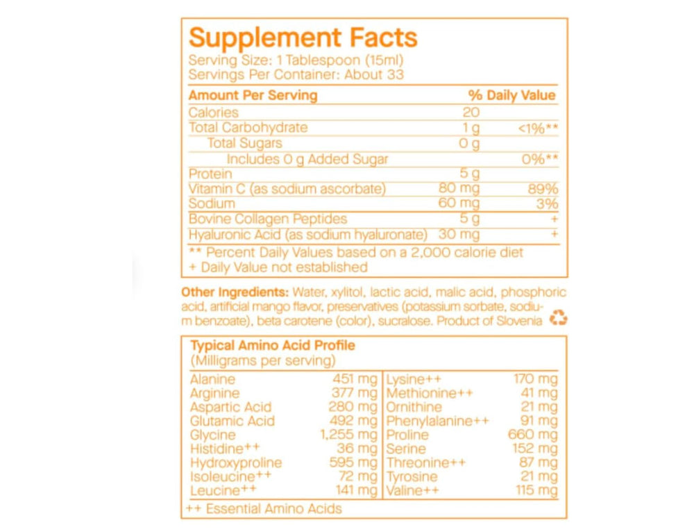 SpoiledChild Collagen Mango label highlights ingredients and flavor for informed daily use