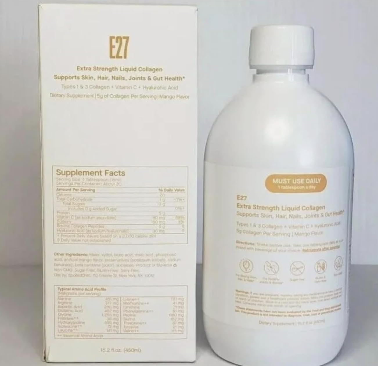 SpoiledChild Collagen Mango pour demonstrates easy daily dosage for joint health