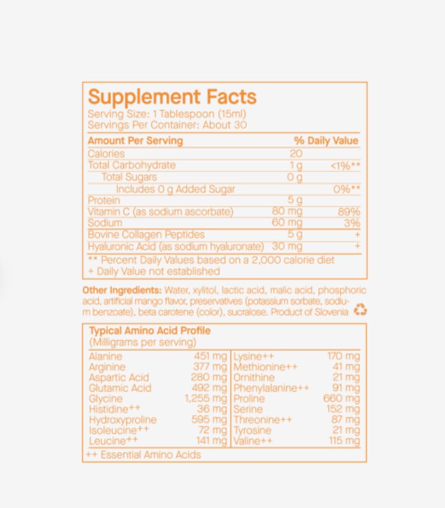 SpoiledChild collagen pineapple label highlights vitamin C and hyaluronic acid.