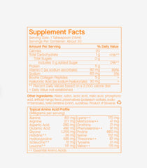 SpoiledChild collagen pineapple label highlights vitamin C and hyaluronic acid.
