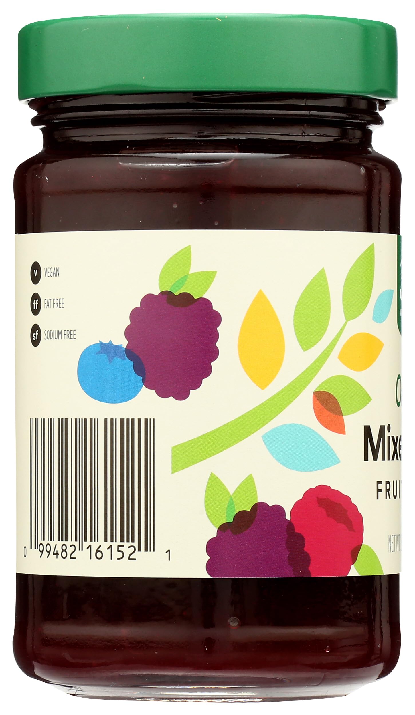 Spoon dipping into 365 Berry Spread highlights smooth, glossy texture.