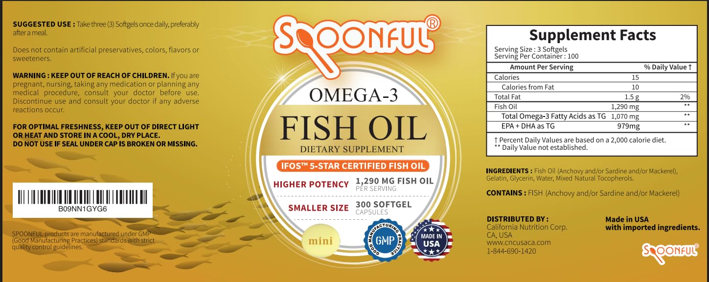 Spoonful iFOS-certified mini softgels ensure purity and freshness.